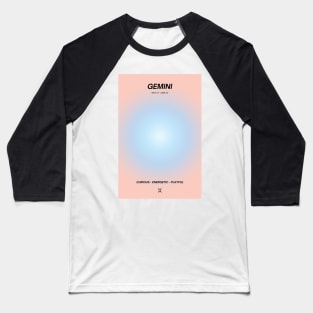 Gemini Zodiac Sign Aura Gradient Baseball T-Shirt